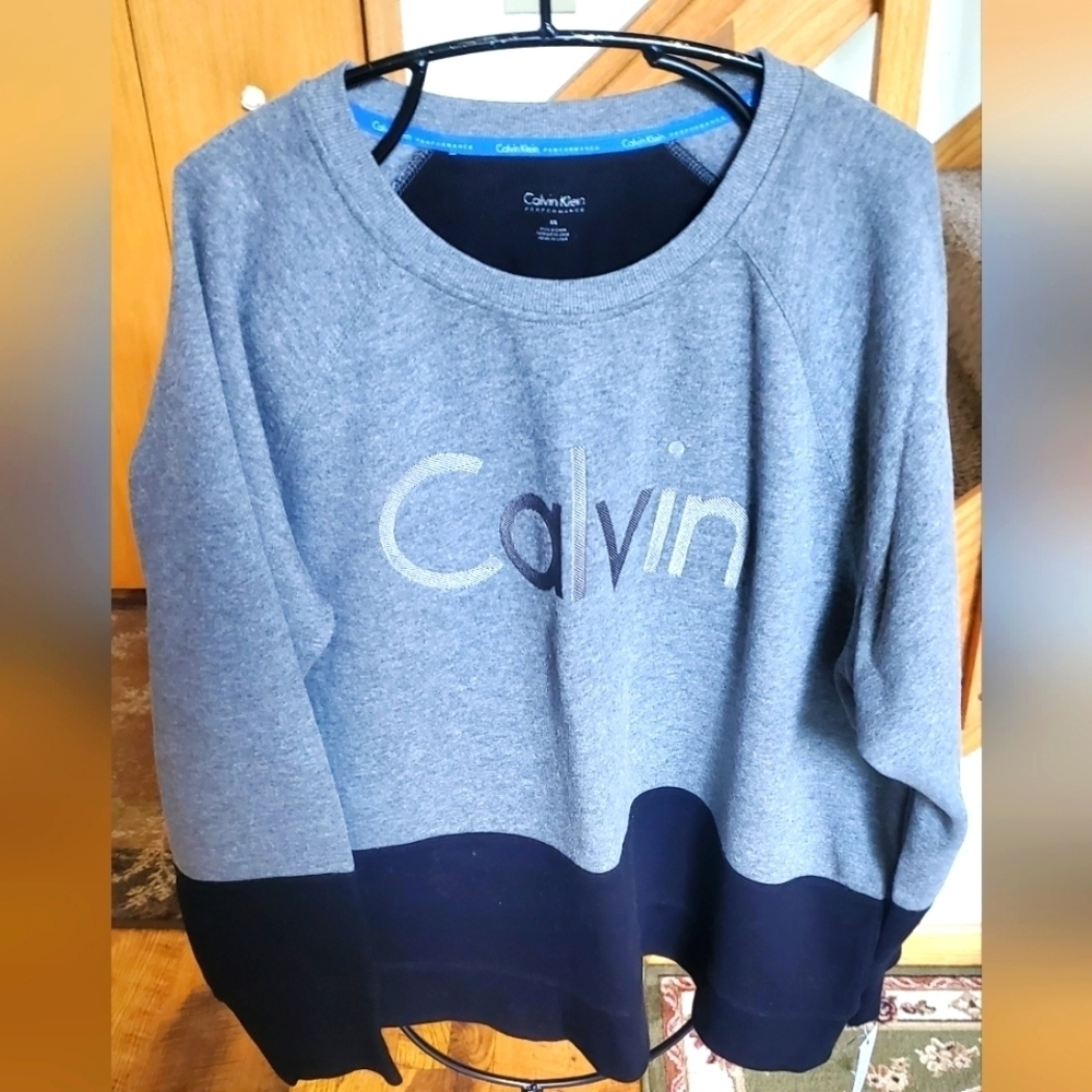 Calvin‎ Klein Performance Black & Grey Logo Long Sleeve Sz. 3X Sweatshirt